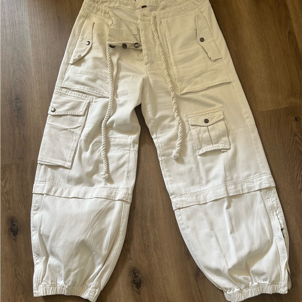 Free People Original Design Tahiti Cargos w Double Gathered and Zip Cuff